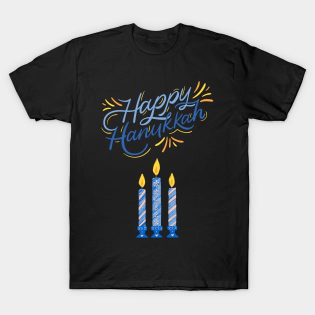 Happy Hanukkah T-Shirt by TeeTrafik